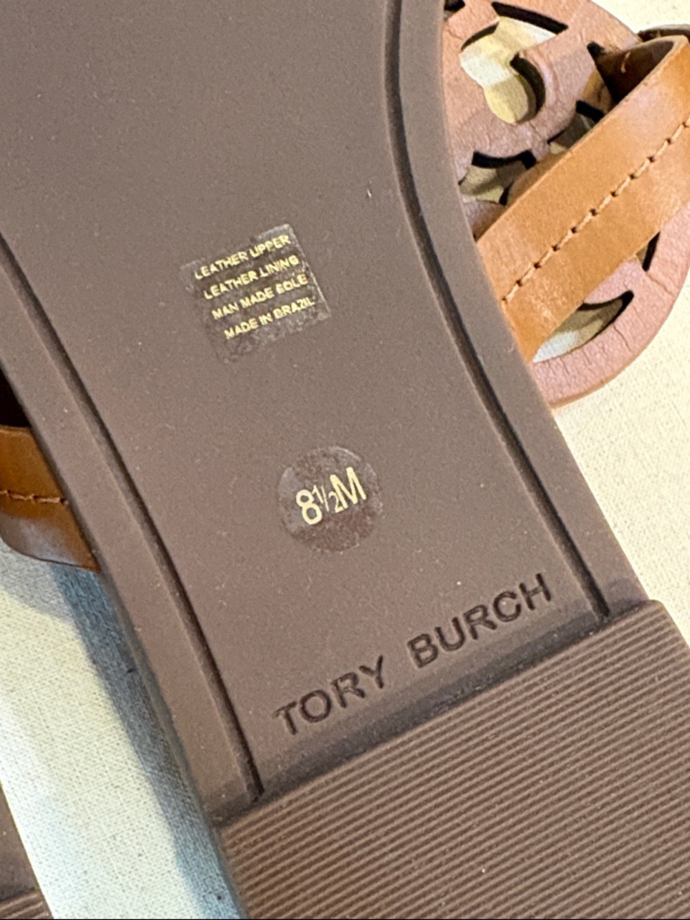 Tory Burch Miller Brown Leather Sandals size 8.5 NEW - Picture 7 of 9